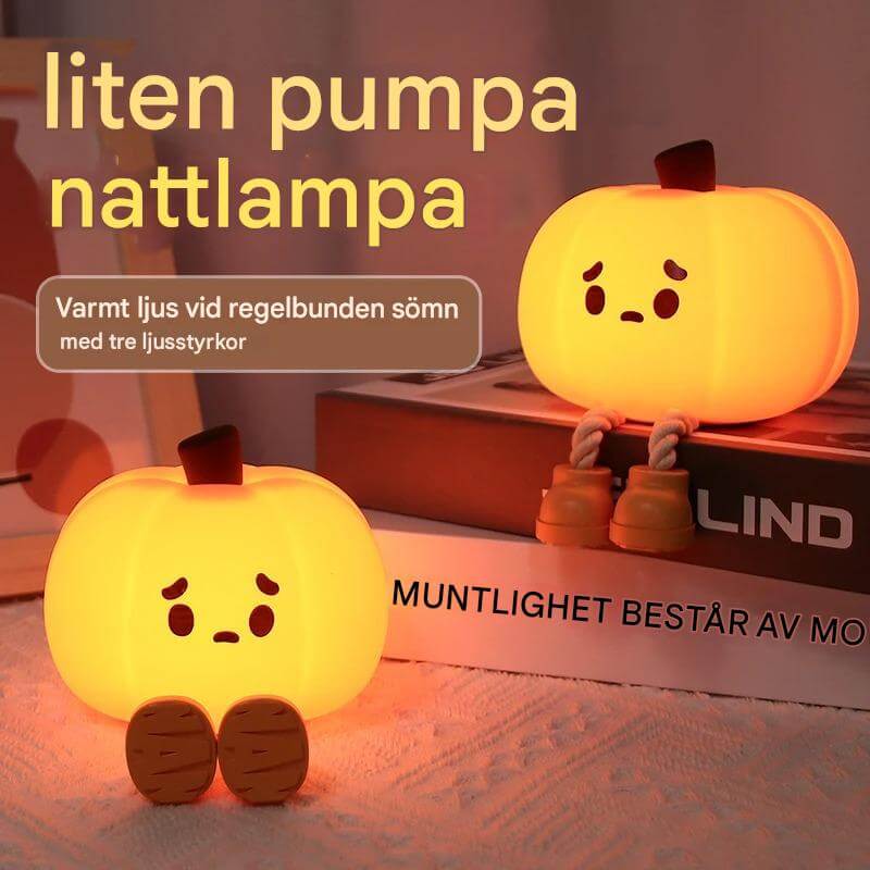 GlowShroom – LED nattlampa i silikon | Mjuk pumpa-, svamp- eller spökdesign för barnrum och sovrum