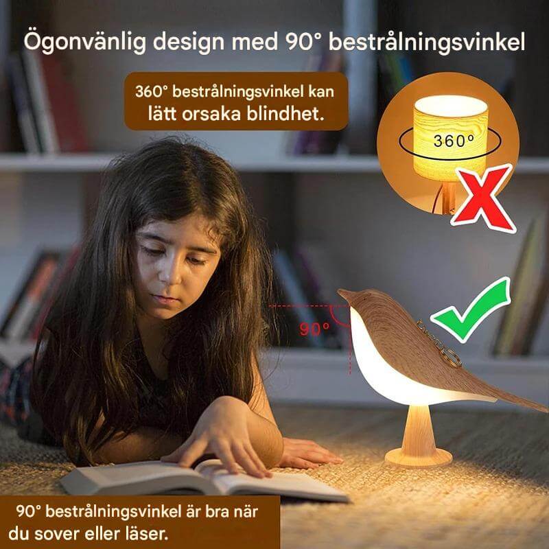 FeatherGlow – LED Fågelnattlampa med Touchstyrning | Dekorativ & Avslappnande Belysning för Sovrum och Vardagsrum
