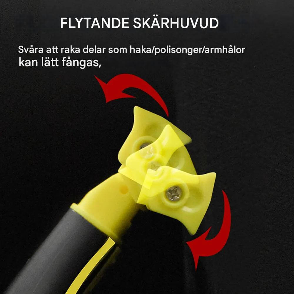 TrimFlex Rakapparat - Vattentålig, Dubbelbladig & Uppladdningsbar för Resor och Vardag