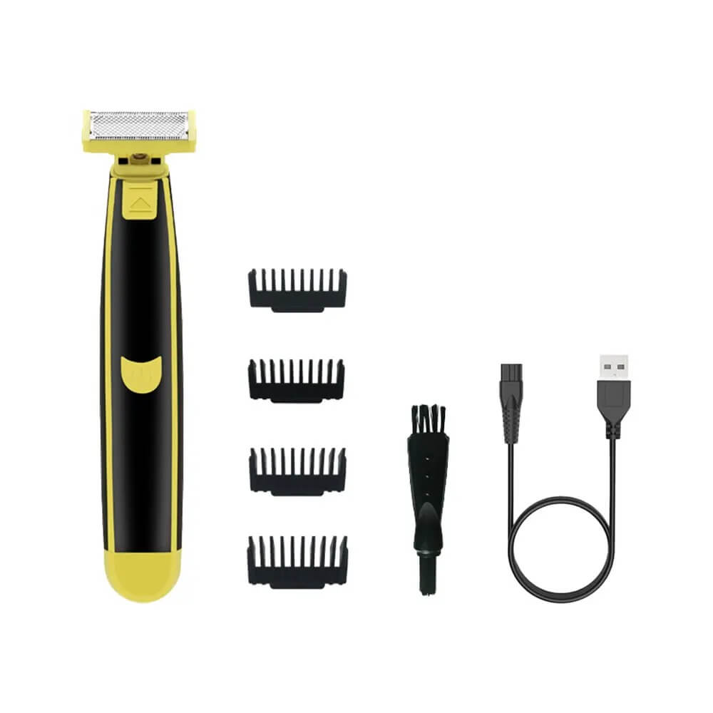 TrimFlex Rakapparat - Vattentålig, Dubbelbladig & Uppladdningsbar för Resor och Vardag