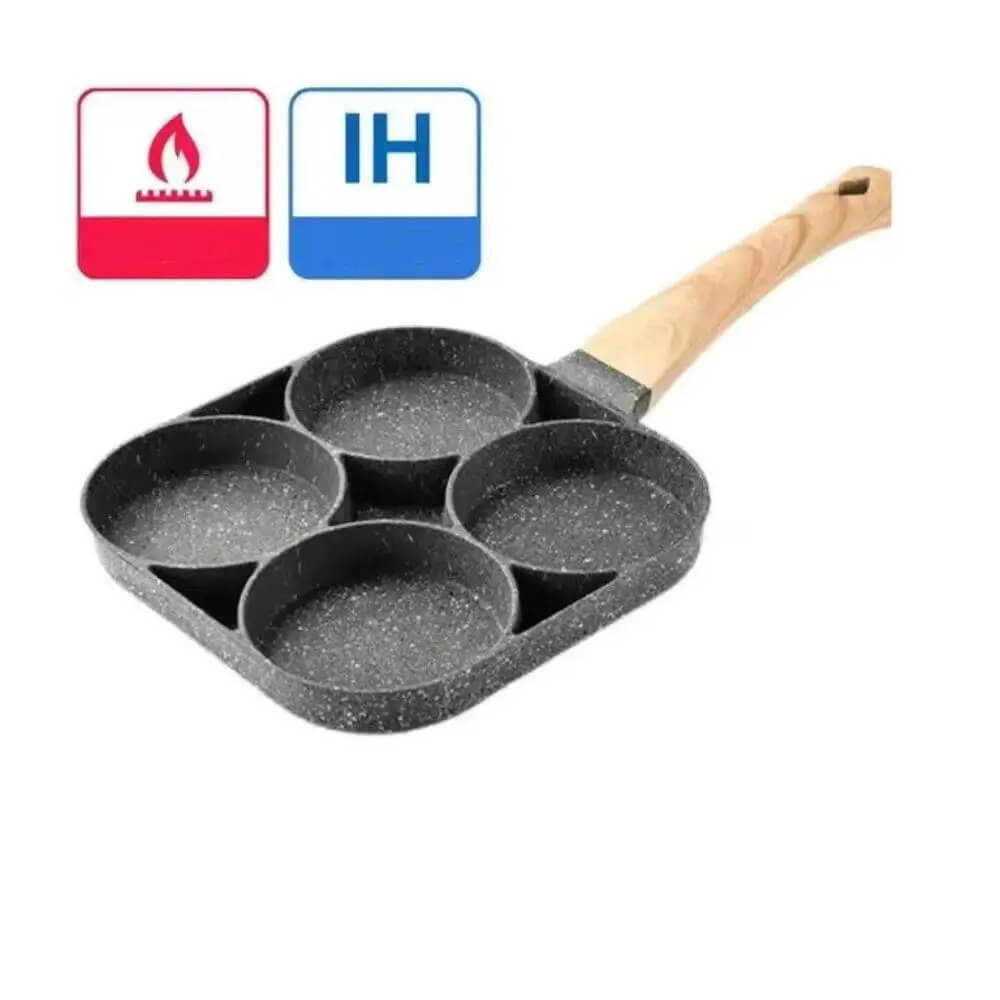 MultiChef – 4-håls Omelettpanna med Nonstick-beläggning | För Frukost, Smårätter och Kreativ Matlagning
