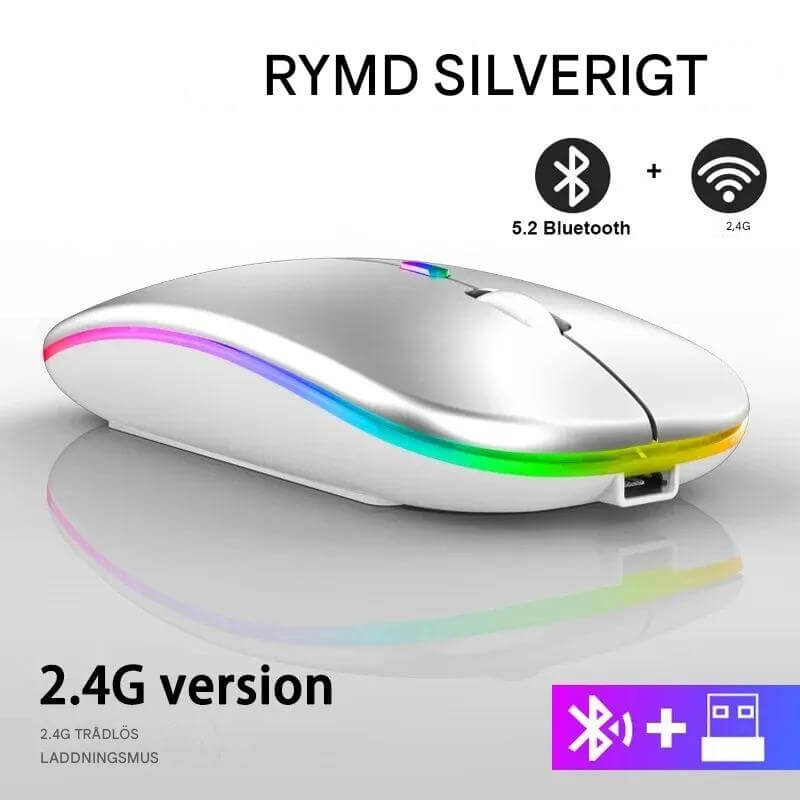 VibeGrip – Trådlös RGB Ergonomisk Mus | Stil, Komfort och Precision i Ett