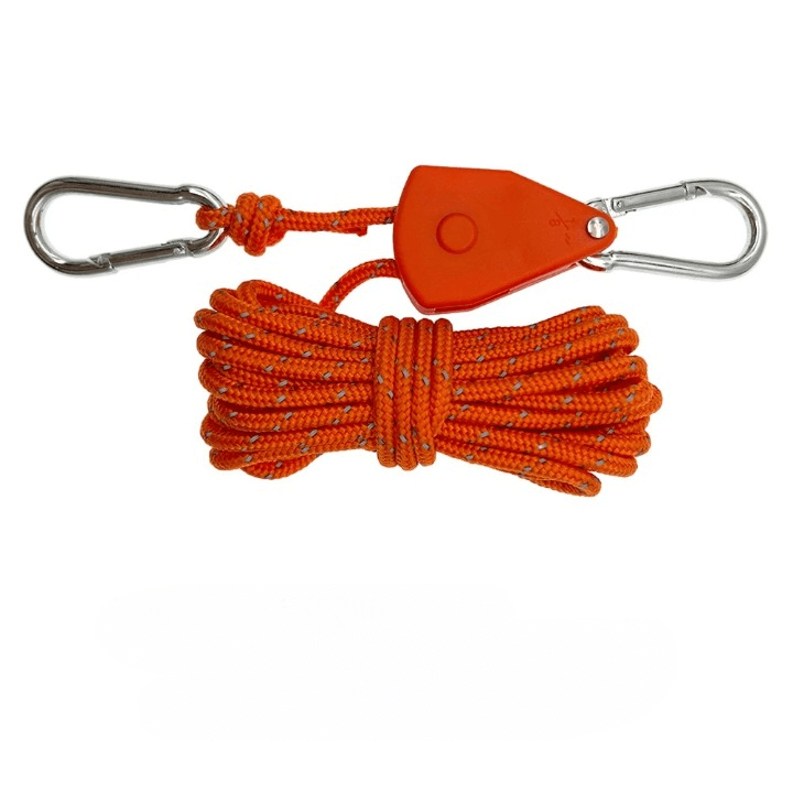 ReflectaCord – Reflekterande Tältlina 5M med Justerbar Trissa för Camping