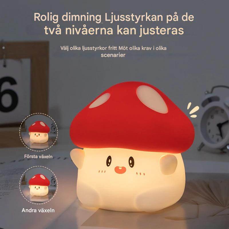 GlowShroom – LED nattlampa i silikon | Mjuk pumpa-, svamp- eller spökdesign för barnrum och sovrum