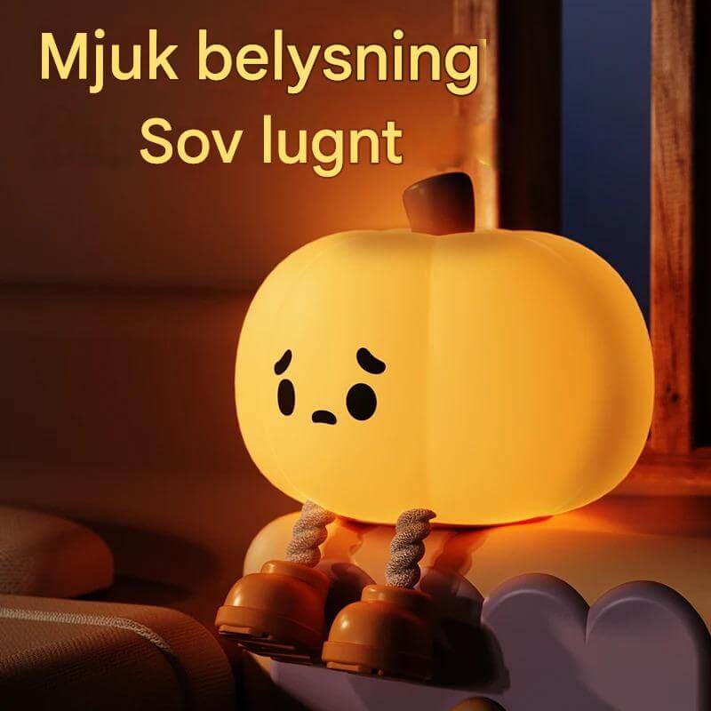 GlowShroom – LED nattlampa i silikon | Mjuk pumpa-, svamp- eller spökdesign för barnrum och sovrum