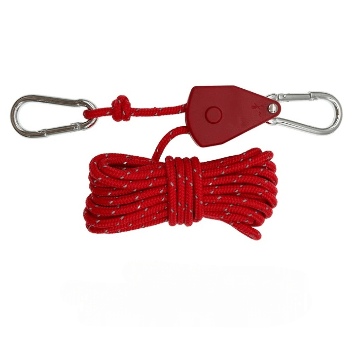 ReflectaCord – Reflekterande Tältlina 5M med Justerbar Trissa för Camping