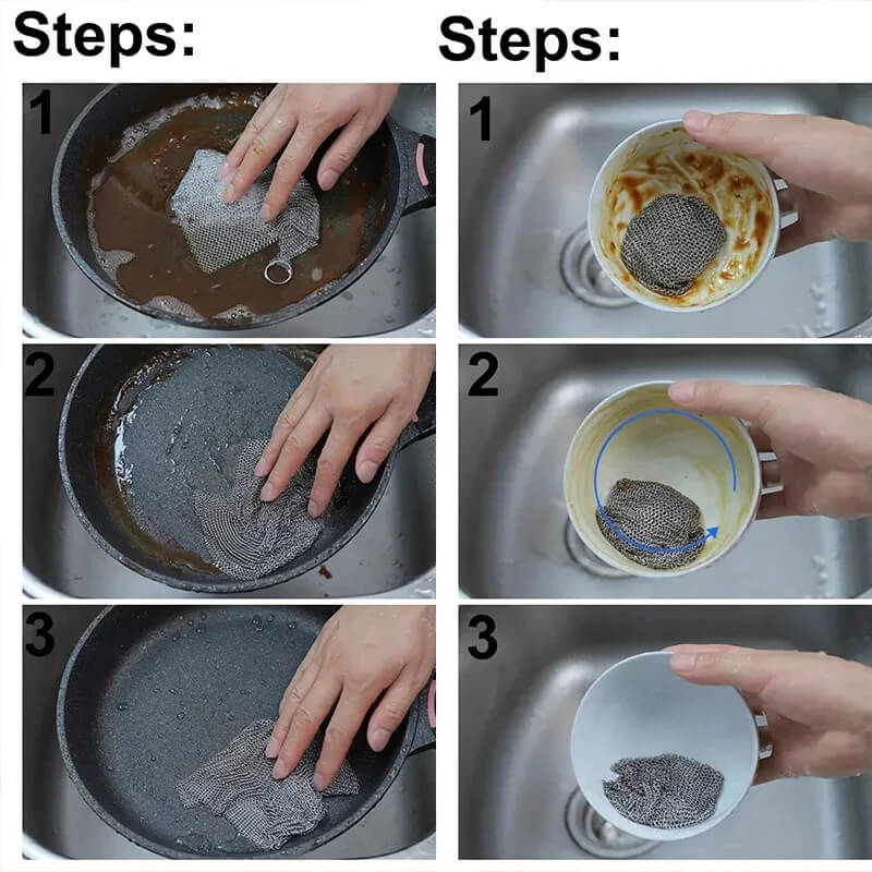 ScrubMaster - Éponge multifonctionnelle en fil d'acier, réutilisable<tamp>et efficace</tamp>