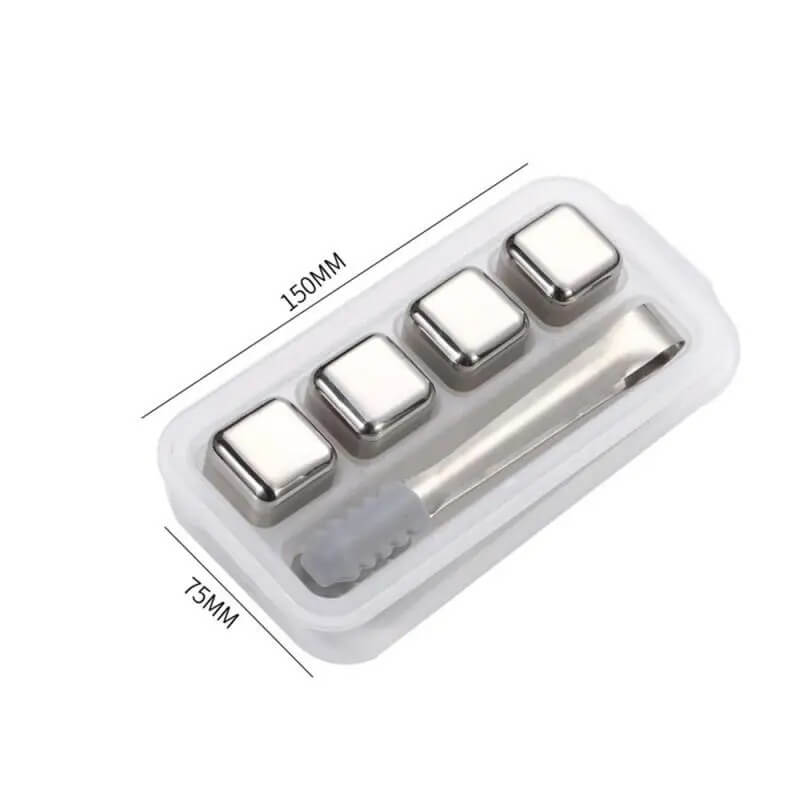 FrostGleam – Isbitsset i Rostfritt Stål | Återanvändbara Isbitar för Whiskey, Vin & Cocktails – Stilrent, Svalt & Utan Utspädning