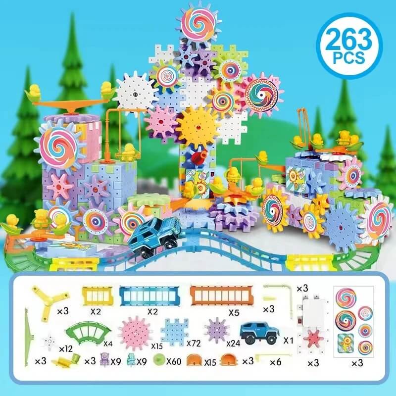 Maquette de construction électrique – Puzzle 3D avec engrenages pour enfants