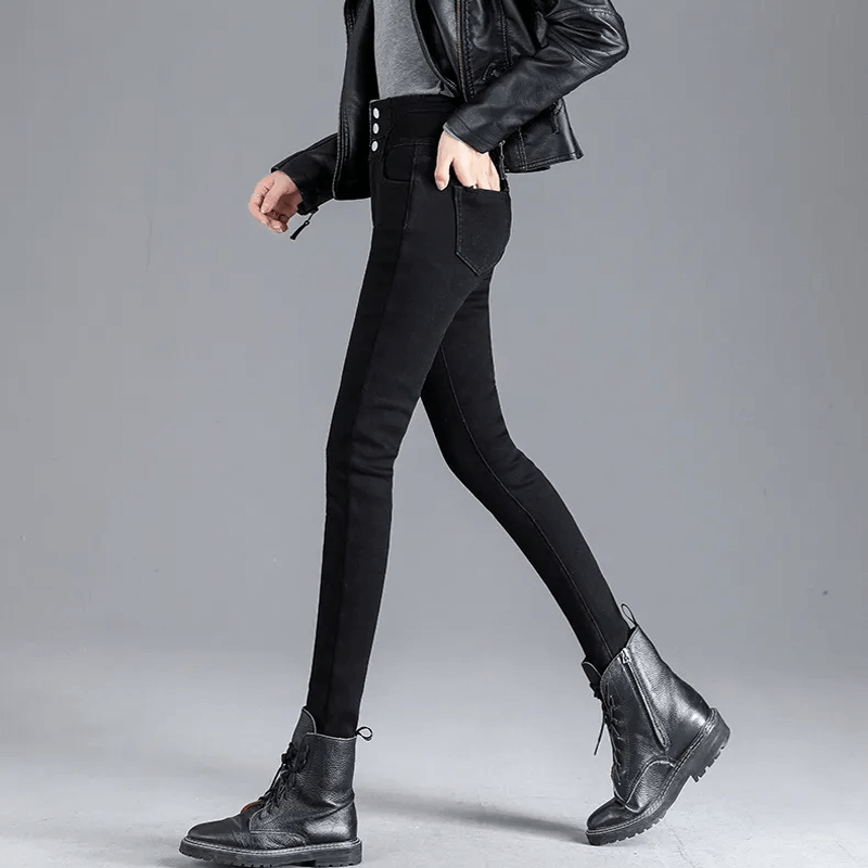 Jean d'hiver thermique à taille haute