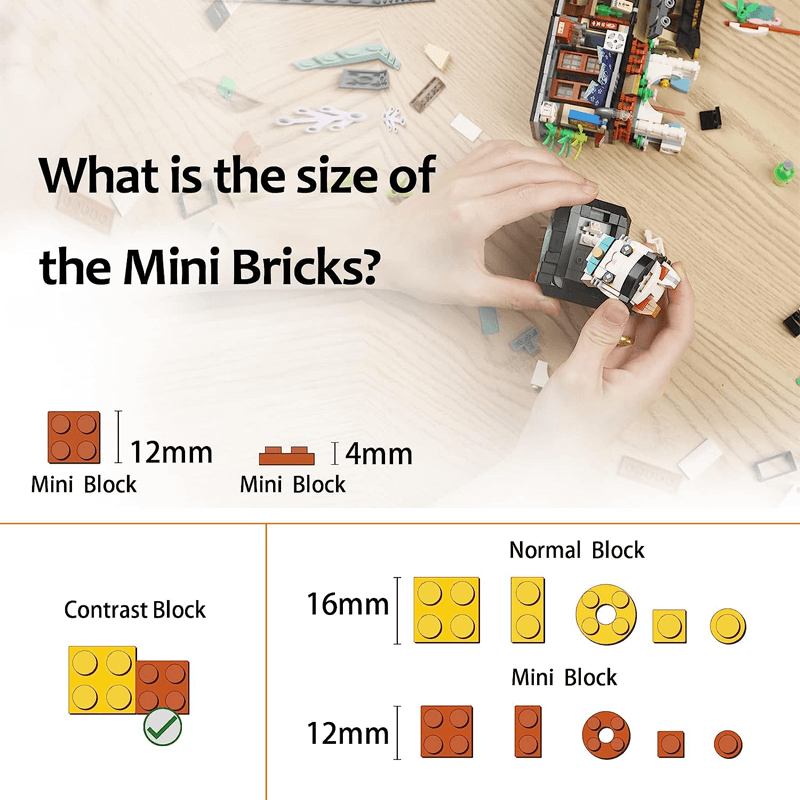 Japansk Gatumiljö Mini Byggklossar - DIY Modell