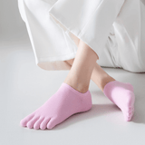 FlexiToe – 5 Par Halkfria Yoga- och Pilatesstrumpor med Fem Tår & Bekväm Passform för Dans och Träning