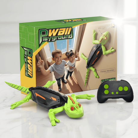 CrawlBot – Fjärrstyrd Väggklättrande Gecko & Kackerlacka Leksak med LED-ljus & Uppladdningsbart Batteri för Barn