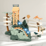 DinoTrack – Toboggan électrique à double piste sur le thème des dinosaures, avec escaliers d'escalade dynamiques, lumières et<tamp>musique pour enfants</tamp>