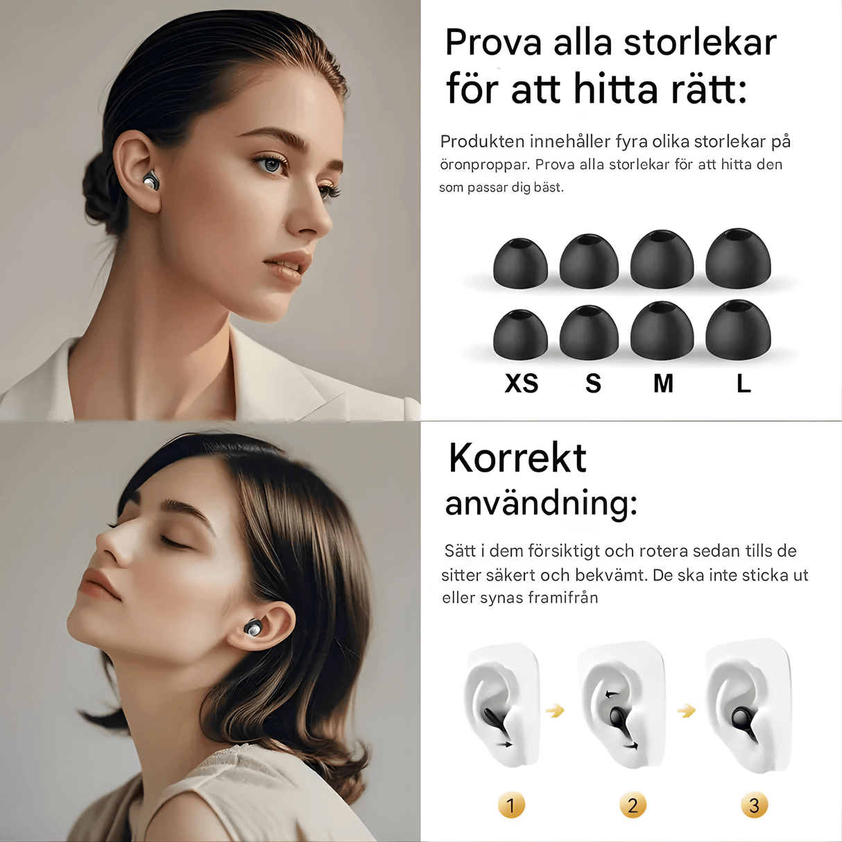 SilenEase – Mjuka Återanvändbara Silikonöronproppar för Sömn, Resor & Koncentration