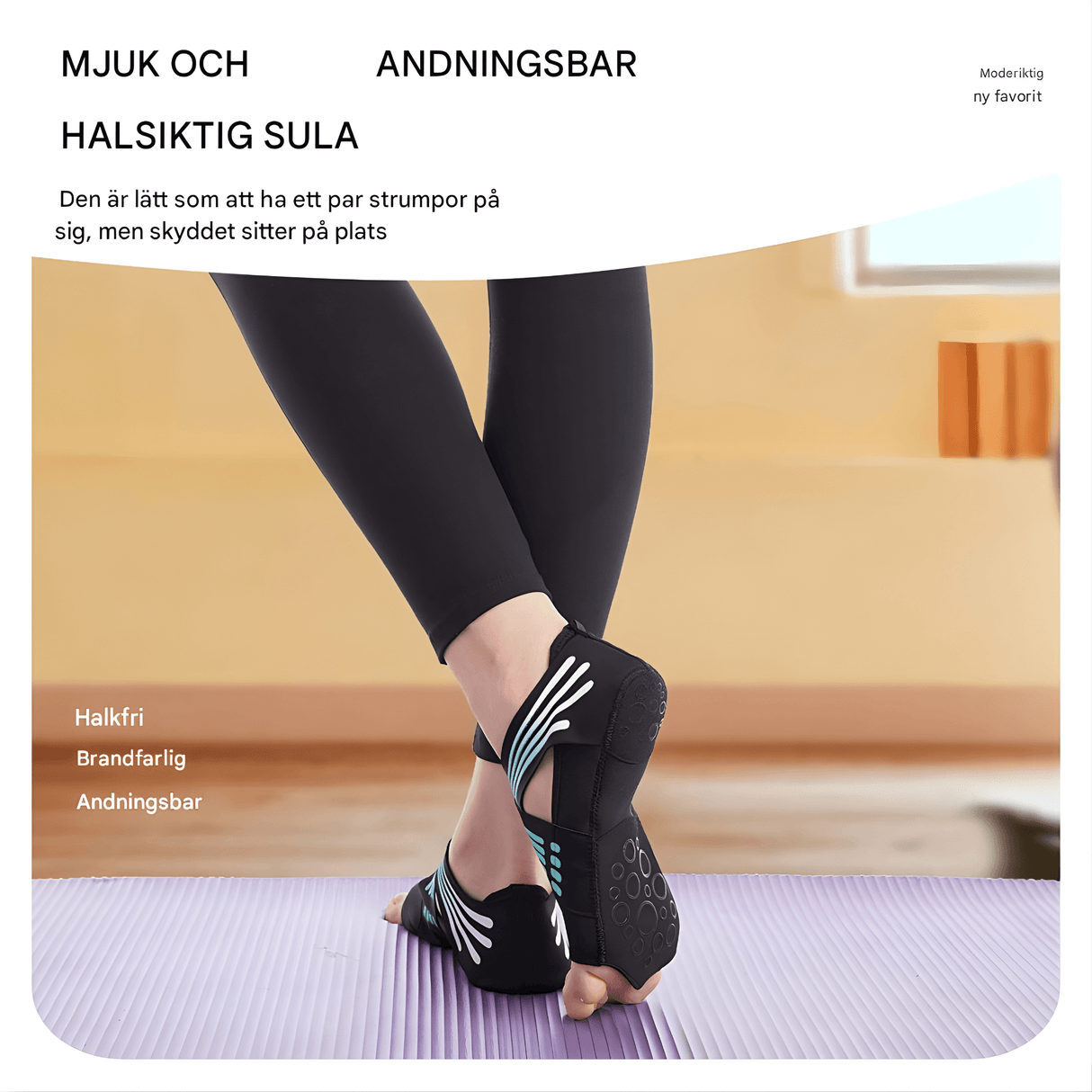 FlexStep – Halkfria Yogasockor med Andningsbar Lycra & Extra Stabilitet för Pilates, Dans och Fitness