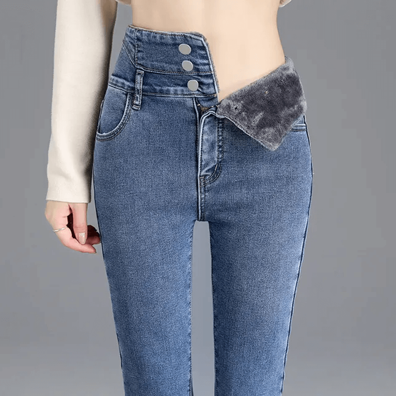 Jean d'hiver thermique à taille haute