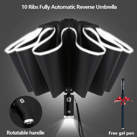 Parapluie pliable avec lampe de poche LED