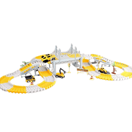 Ingenjörsbilbana – Byggbar Racerbana med Mini Ingenjörsbilar för Barn