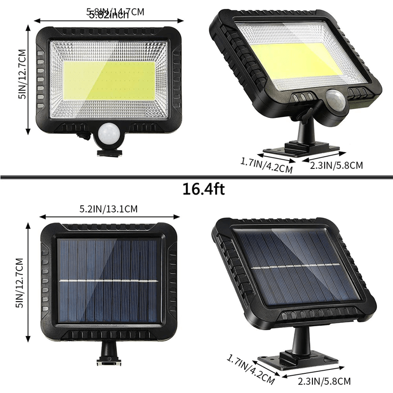 EcoMotion - Solcelledrevet LED-bevægelsessensorlampe til udendørs brug