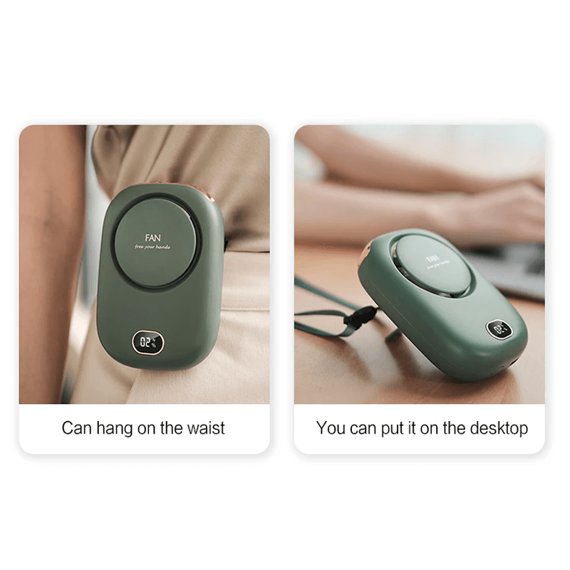 Mini-ventilateur de cou portable à suspendre, 2000 mAh