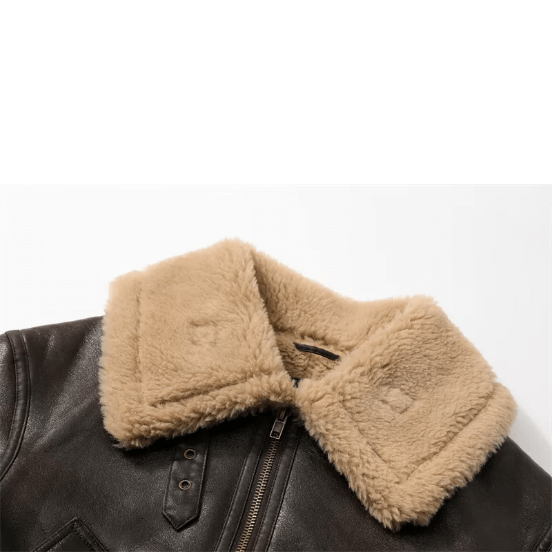 Veste en cuir marron pour femme