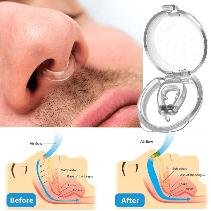 Pince-nez magnétique en silicone anti-ronflement