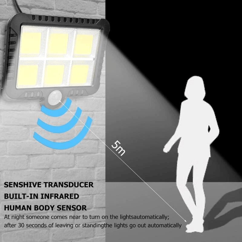 EcoMotion - Solcelledrevet LED-bevægelsessensorlampe til udendørs brug