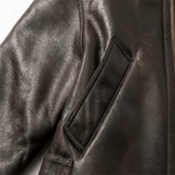 Veste en cuir marron pour femme