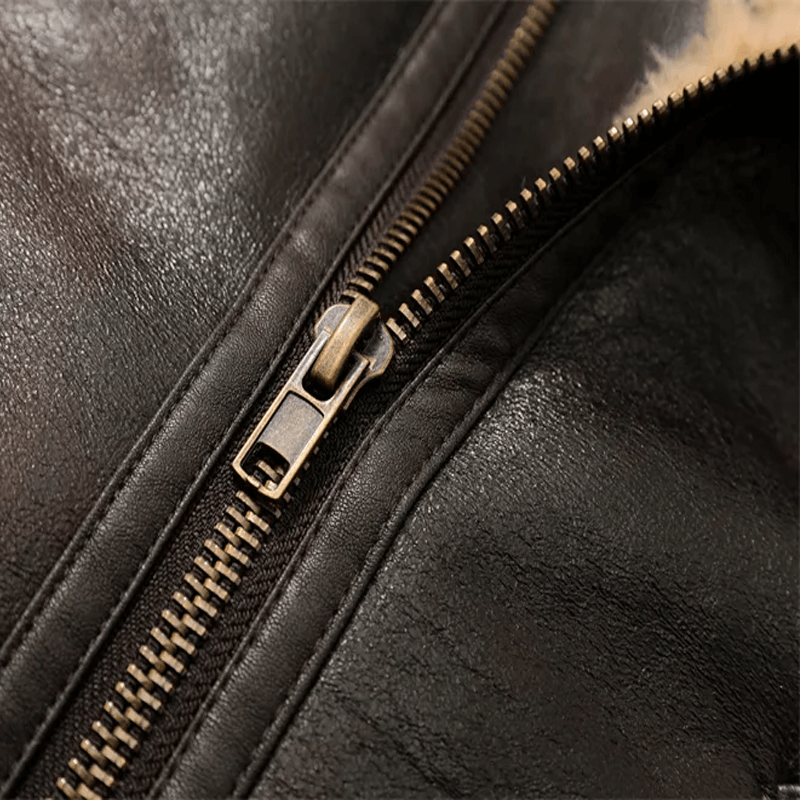 Veste en cuir marron pour femme