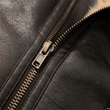 Veste en cuir marron pour femme