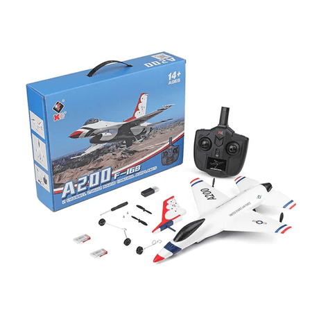 Fjärrstyrt RC F16 Jetflygplan i Skum – 2,4G, Realistisk Propeller, Segelfunktion & Lång Räckvidd