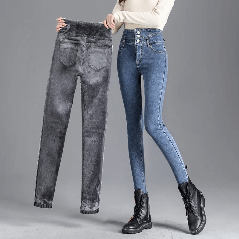 Jean d'hiver thermique à taille haute