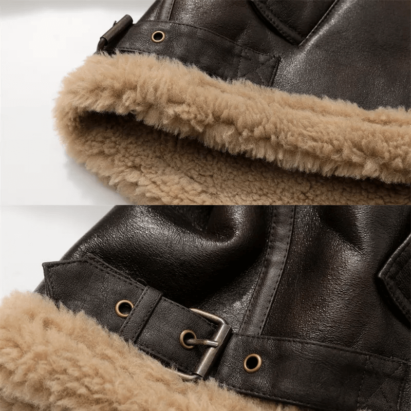 Veste en cuir marron pour femme