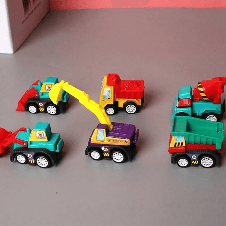 6-pack Mini Ingenjörsbilar – Hållbara Diecast Leksaker
