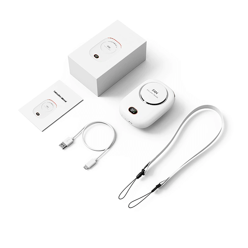 Mini-ventilateur de cou portable à suspendre, 2000 mAh
