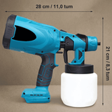 BIRGER – Pistolet à peinture électrique sans fil 800 ml – 3 modes de pulvérisation pour les meubles, les murs et le bricolage