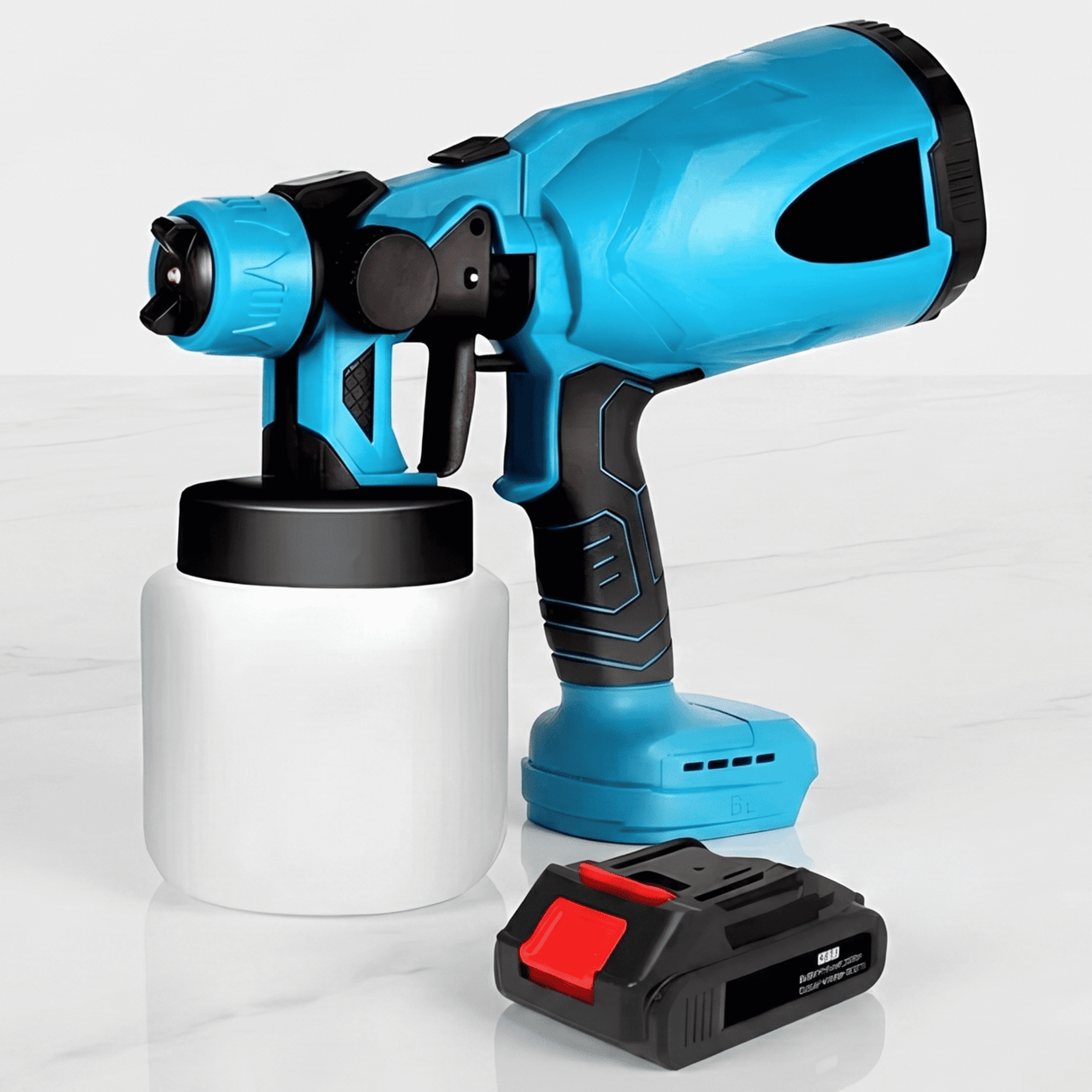 BIRGER – Pistolet à peinture électrique sans fil 800 ml – 3 modes de pulvérisation pour les meubles, les murs et le bricolage