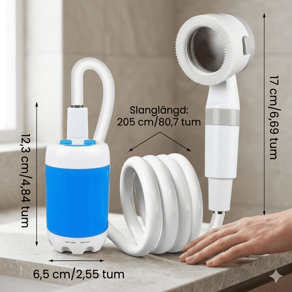 CampFlow - Bärbar Duschenhet med Vattenpump