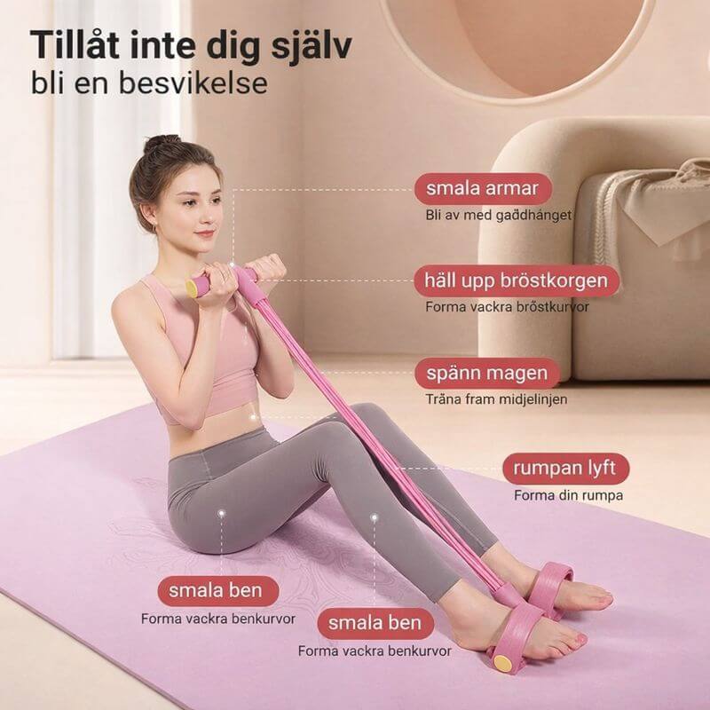 FlexPulse – Pedalbasert treningsutstyr med motstandsbånd for tøying, mage, ben, armer og helkroppstrening