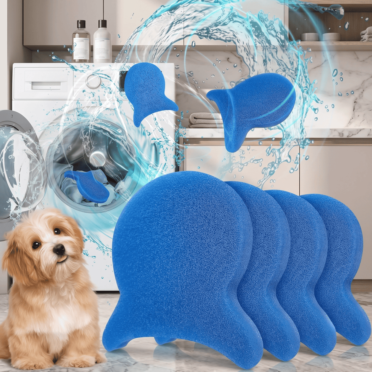 FurCatch – Återanvändbar Tvättsvamp för Djurhår – Luddfångare för Tvättmaskin och Ytor