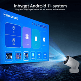 LumiCast View – Magcubic HY300 Pro+ miniprojektor med Android 11, WiFi 6 og 720P LED-bilde for hjemmekino og underholdning