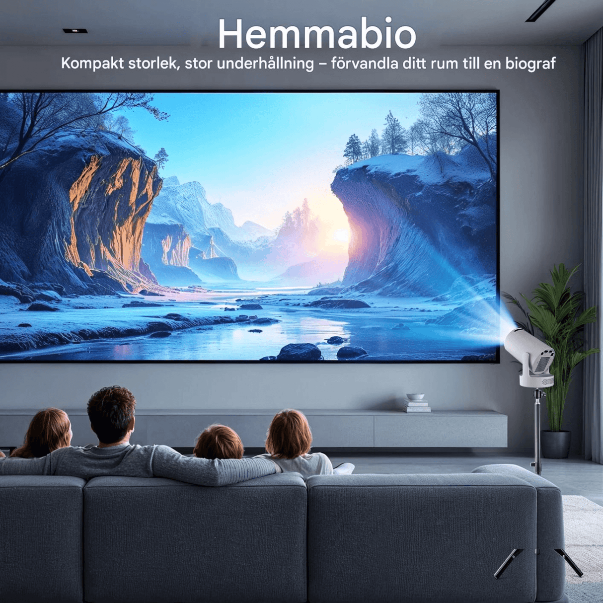 LumiCast View – Magcubic HY300 Pro+ miniprojektor med Android 11, WiFi 6 og 720P LED-bilde for hjemmekino og underholdning