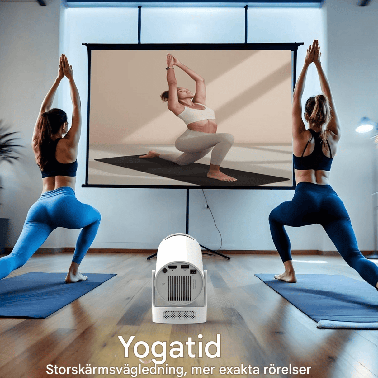LumiCast View – Magcubic HY300 Pro+ miniprojektor med Android 11, WiFi 6 og 720P LED-bilde for hjemmekino og underholdning