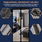 Magnetisk Myggnät för Dörr med Automatisk Stängning | Insektsnät med Magnetlås – Myggskydd för Altan, Balkong & Entré (Flera Storlekar)