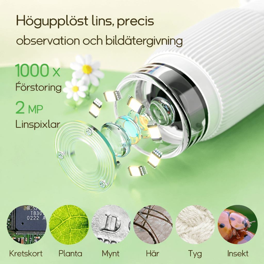 MicroPlay – Microscope numérique pour enfants avec un grossissement de 1 000×, un écran IPS de 2 pouces et des fonctions photo et vidéo