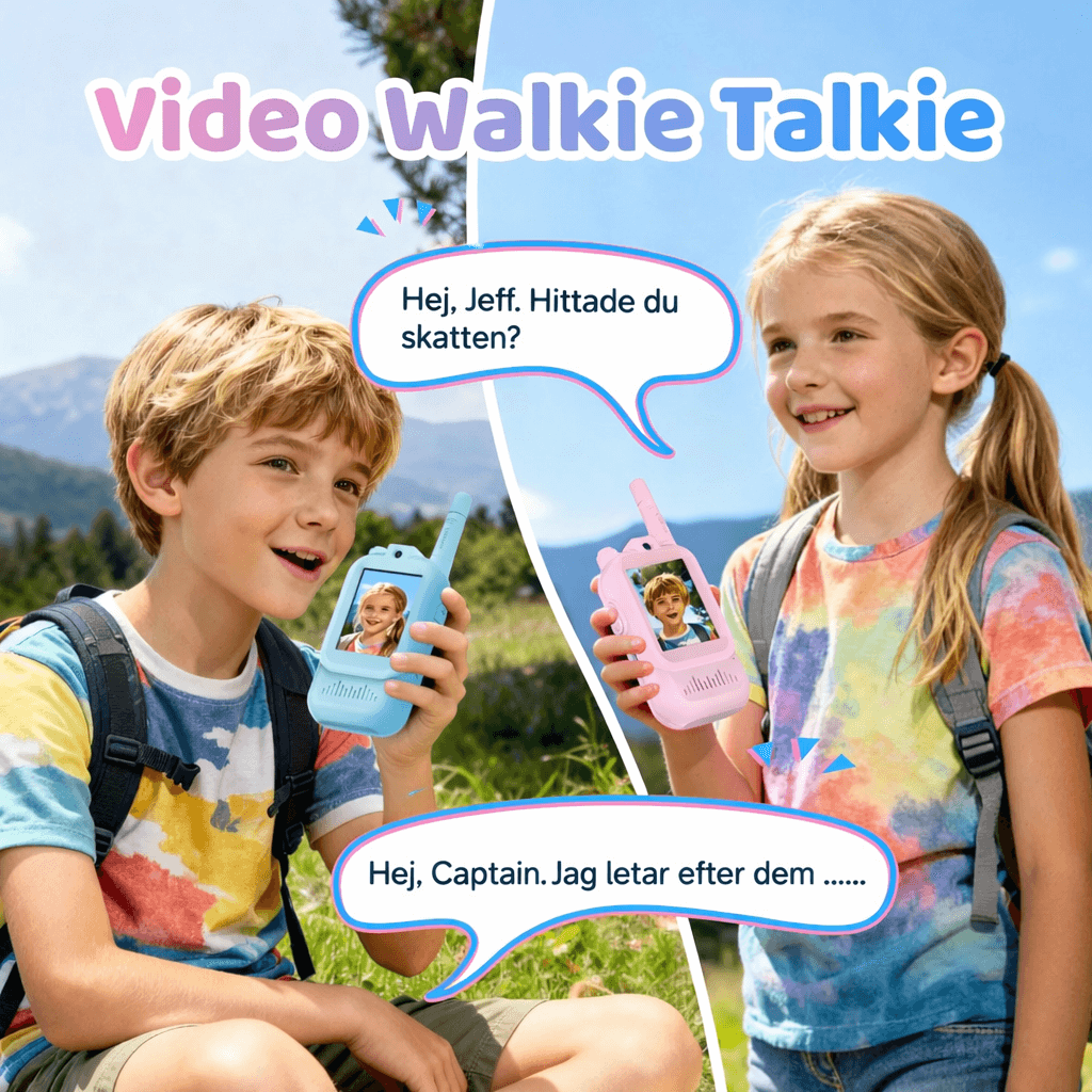 PlayTalk – Talkies-walkies vidéo pour enfants avec écran HD de 2 pouces, port USB-C et communication bidirectionnelle
