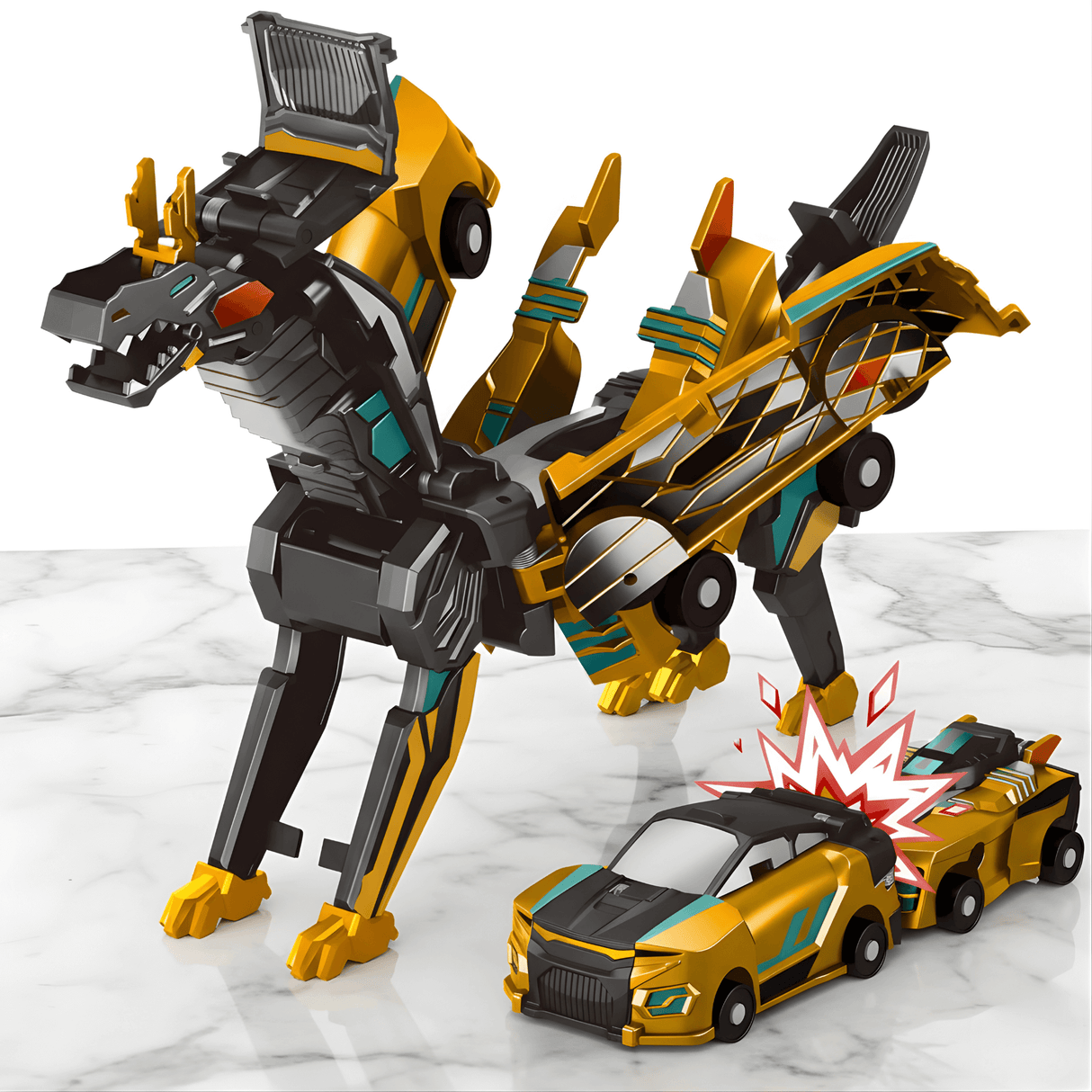 SkyDrake – Magnetisk kollisjonsbil som forvandles til en flygende drage | 2-i-1 lekebil for fantasi og bevegelseslek