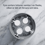 SpinFill – Distributeur de voyage rotatif 4-en-1 avec flacons de recharge anti-fuites de 40 ml – Flacon de voyage compact