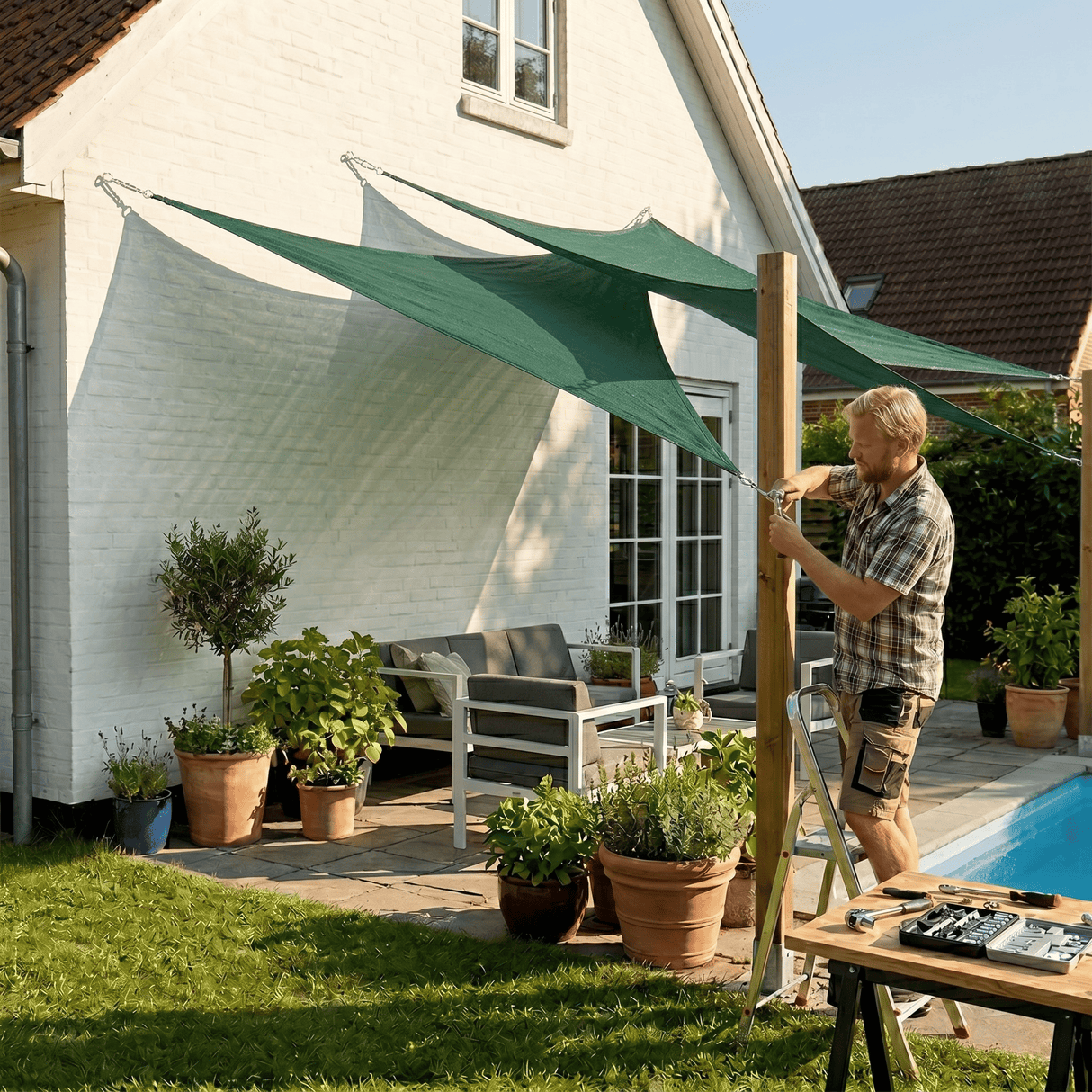 Voile d'ombrage triangulaire imperméable